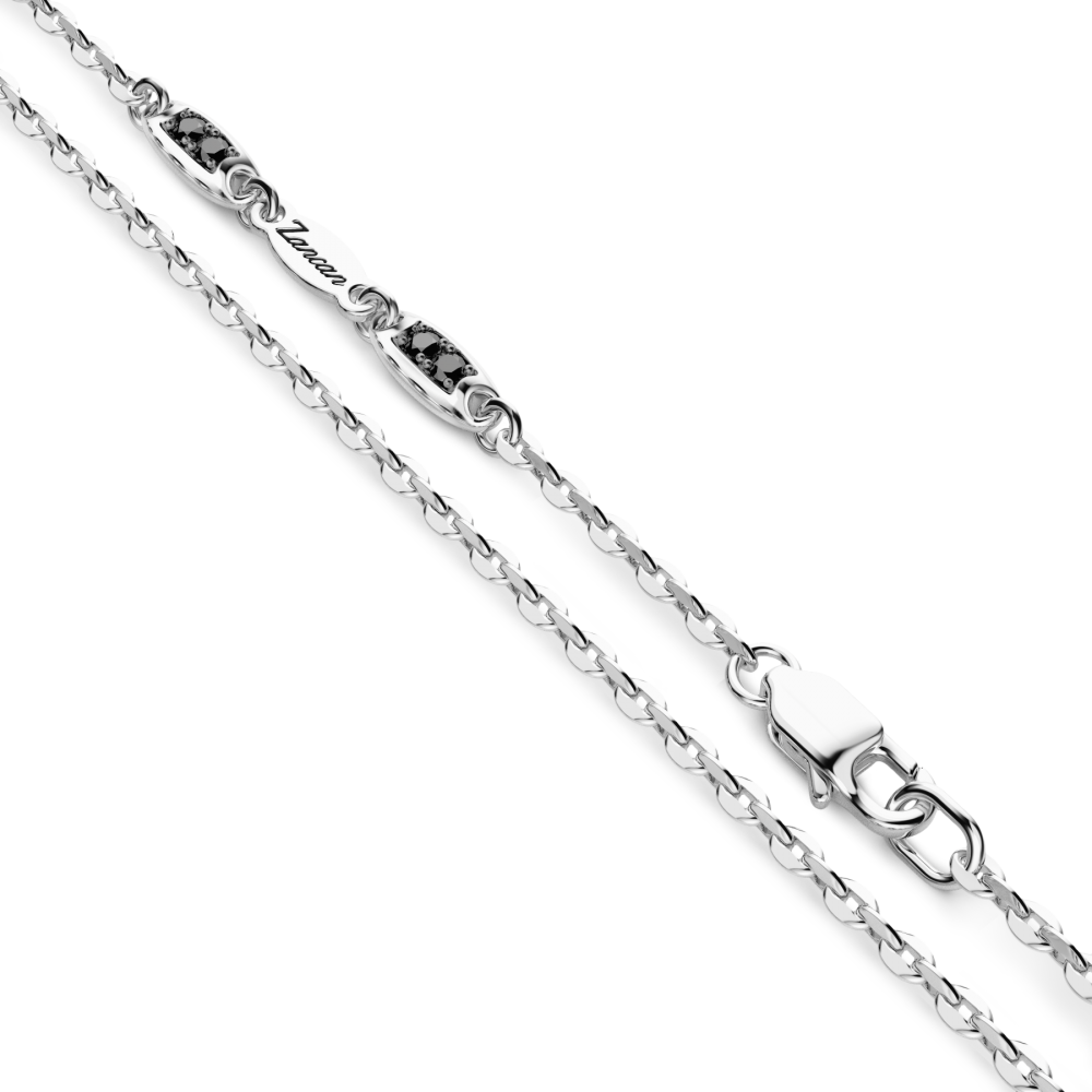 Zancan Collana Zancan In Argento Con Pendente A Croce E Pietre Nere