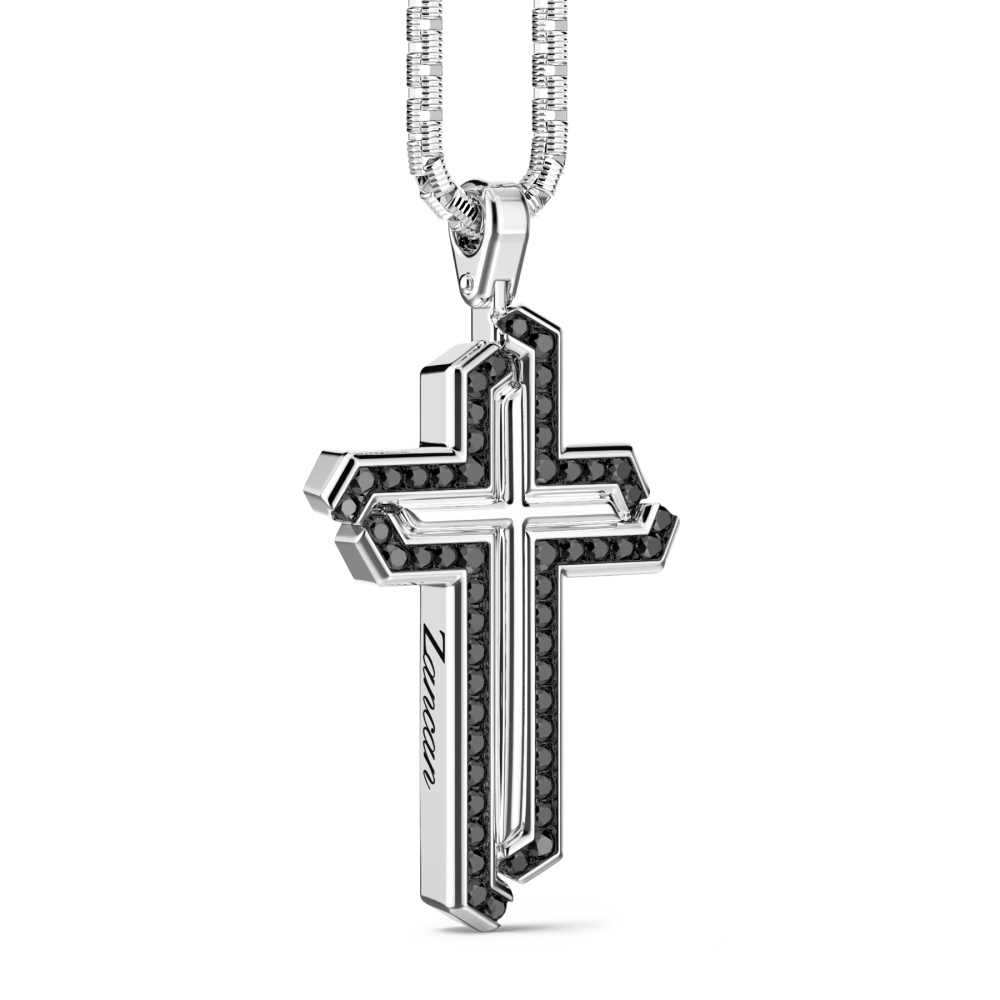 Zancan Collana Zancan In Argento Con Pendente A Croce E Pietre