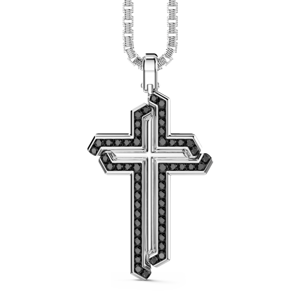 Zancan Collana Zancan in argento con pendente a croce e pietre
