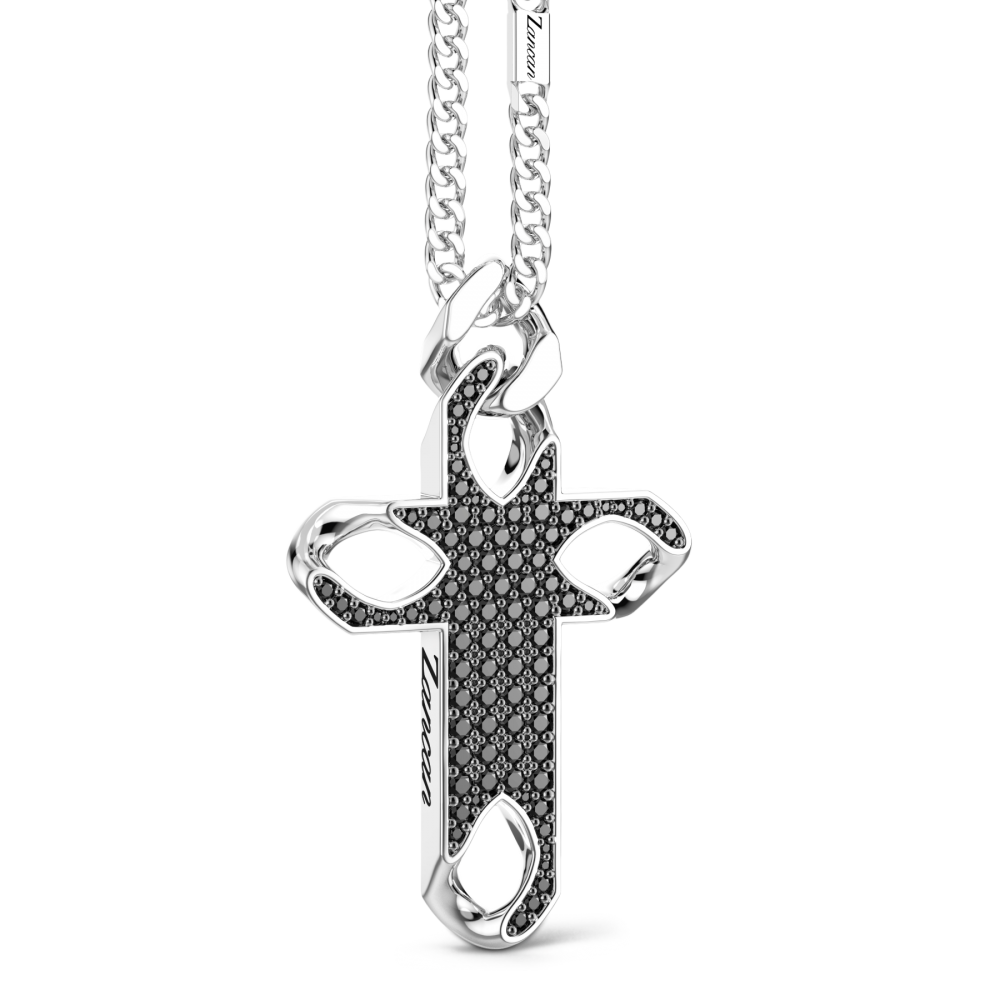 Zancan Collana Zancan In Argento Con Pendente A Croce E Pietre