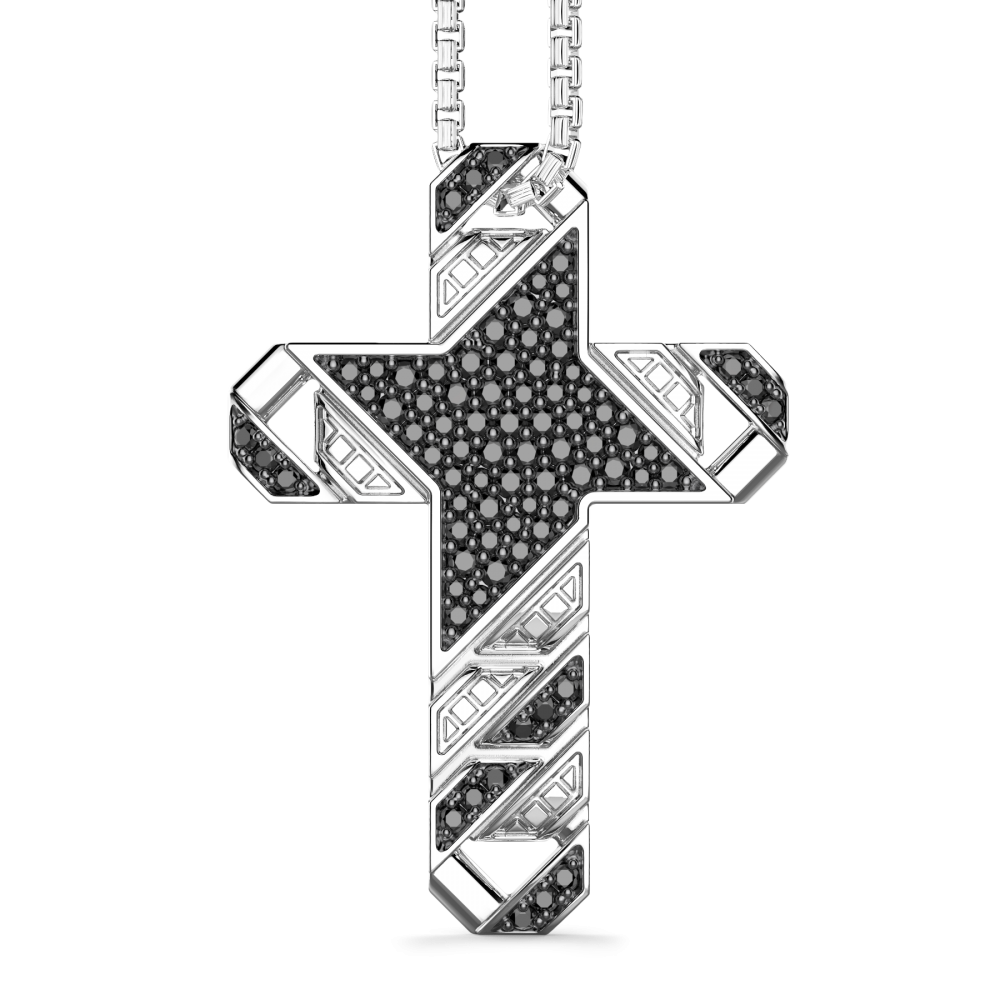 Zancan Collana Zancan in argento con pendente a croce e pietre