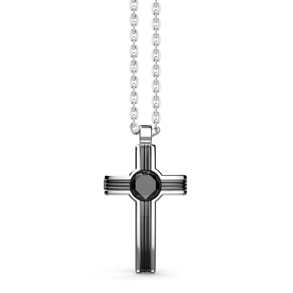 Zancan Collana Zancan In Argento Con Pendente A Croce E Pietra Onice