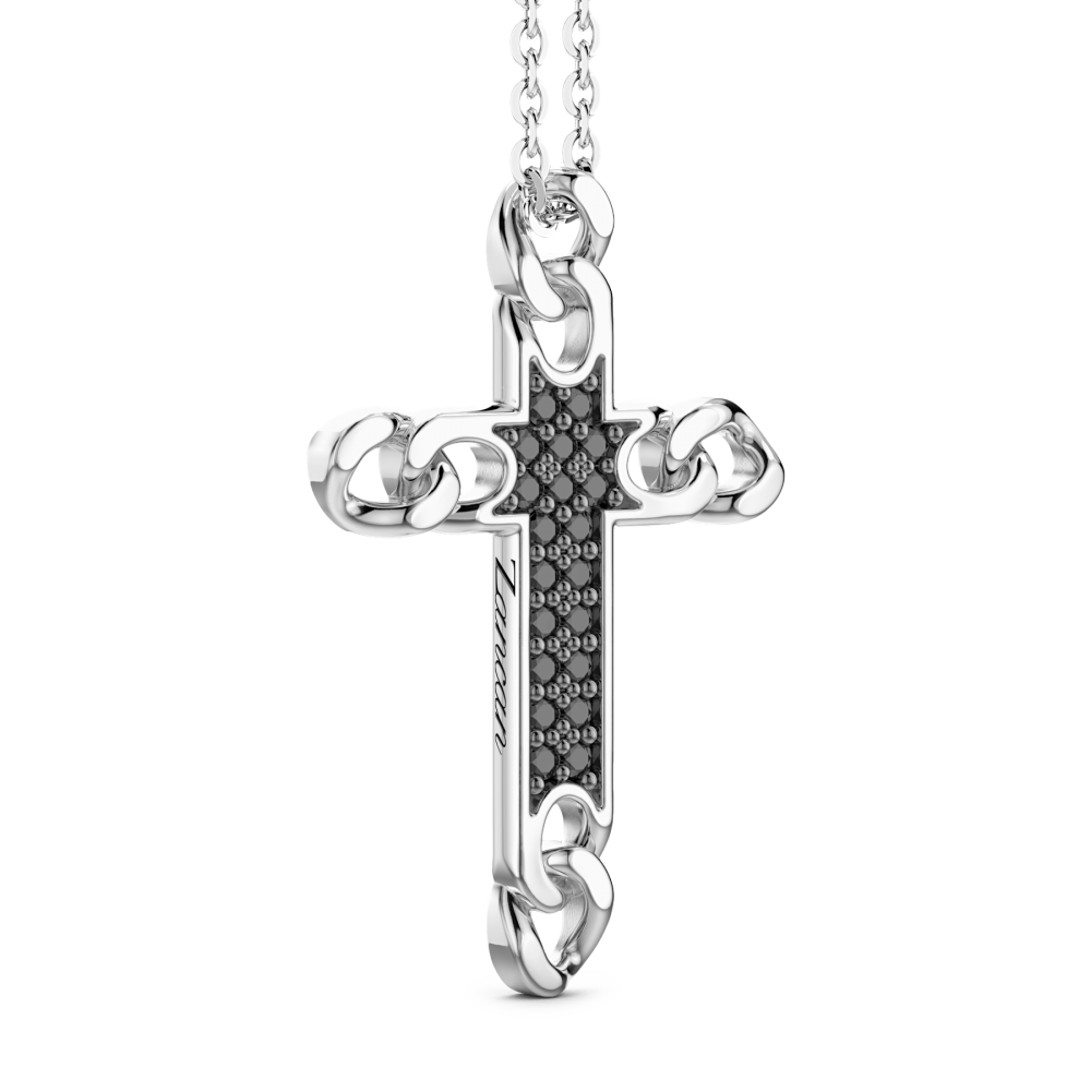 Zancan Collana Zancan In Argento Con Pendente A Croce E Pietre Naturali