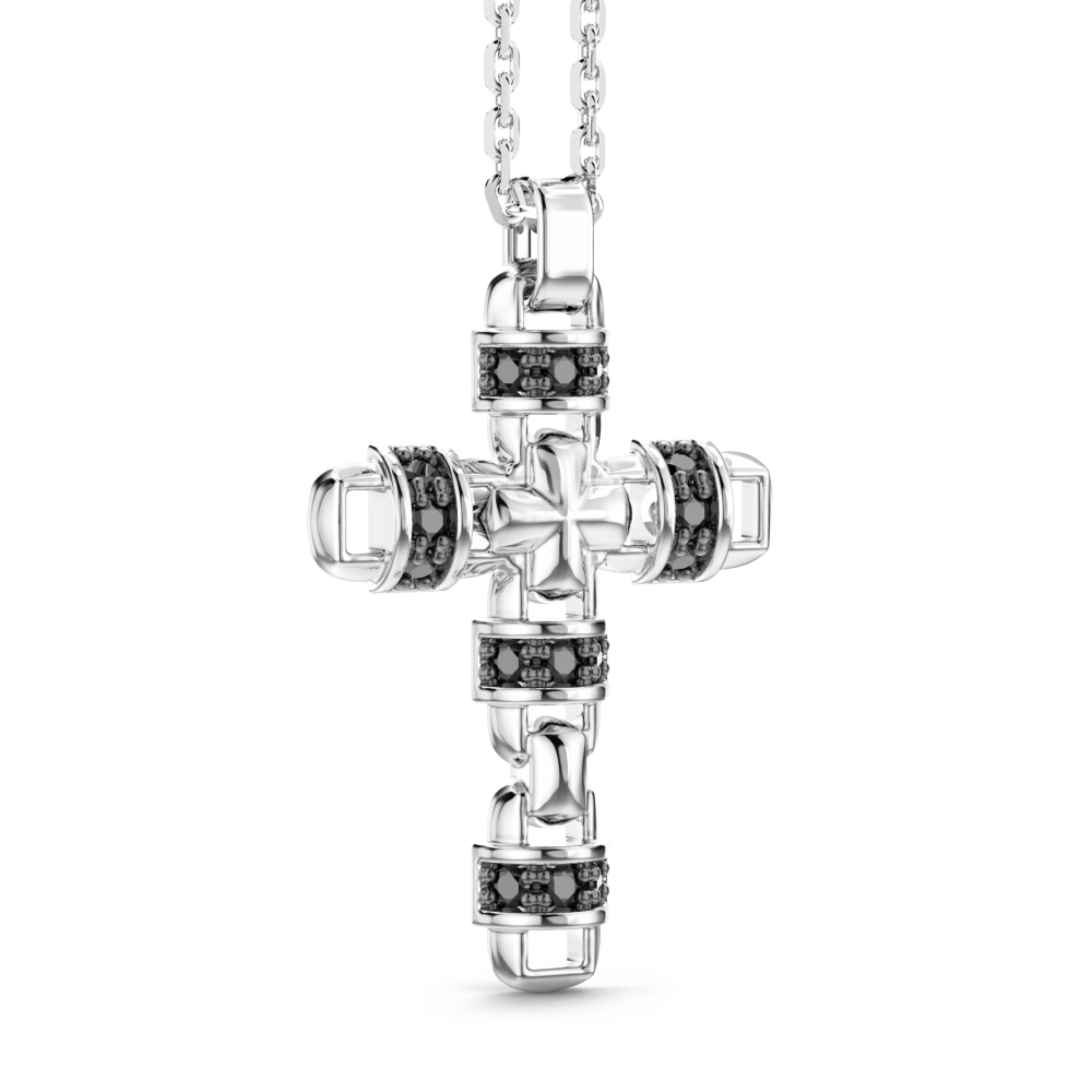 Zancan Collana Zancan In Argento Con Pendente A Croce E Pietre Naturali