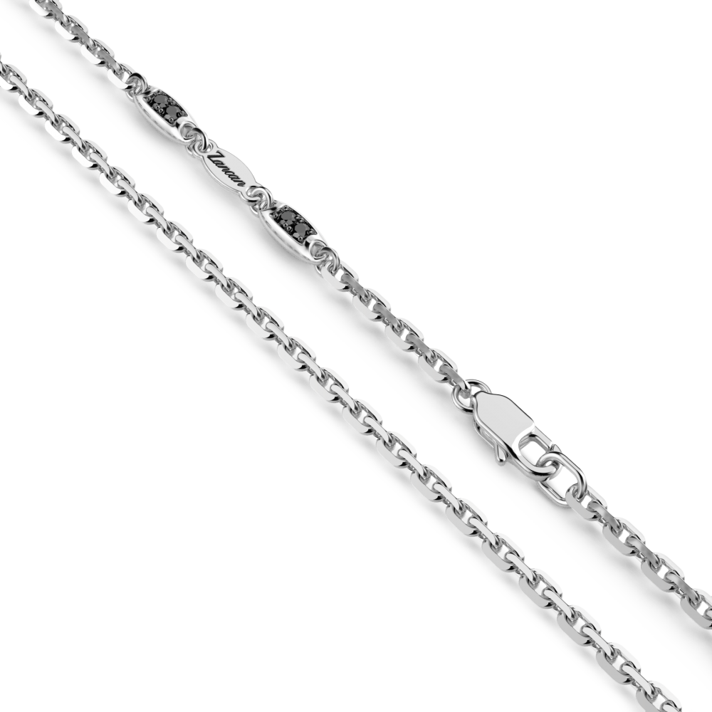 Zancan Collana Zancan In Argento Con Pendente A Croce E Pietre Nere