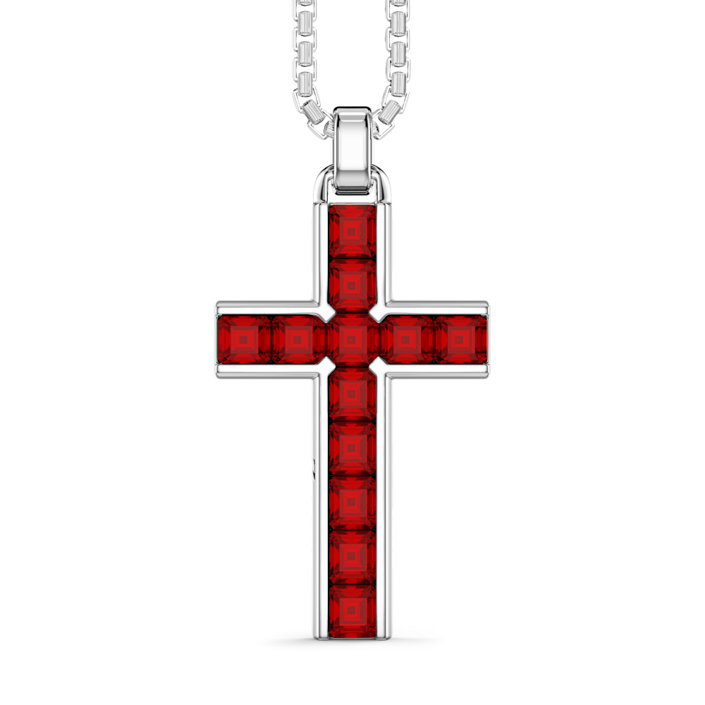 Zancan Collana Zancan in argento con pendente a croce e pietre naturali