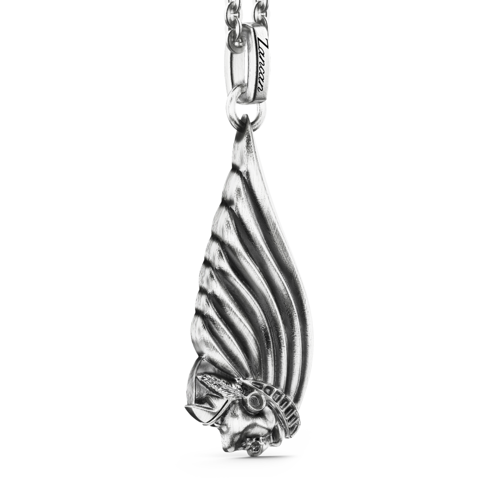 Zancan Collana Zancan In Argento Con Pendente A Nativo Americano