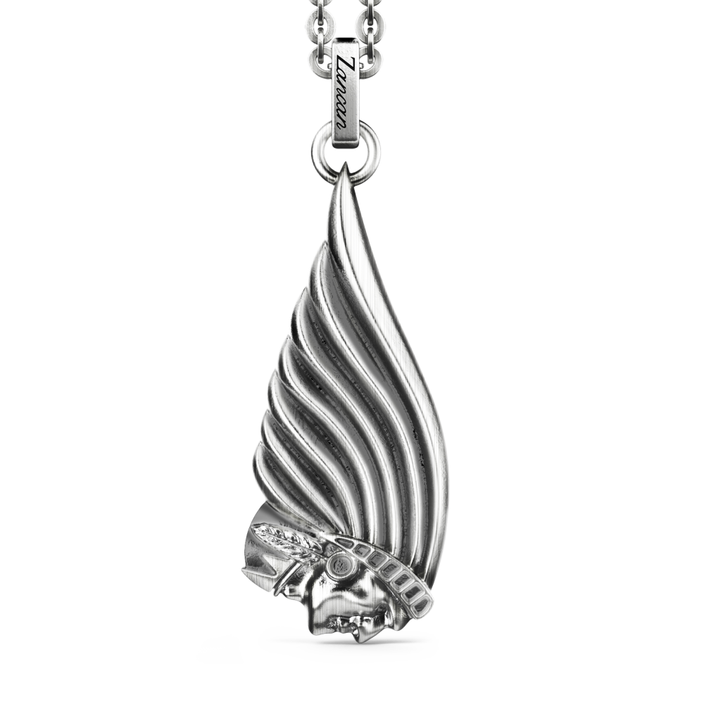 Zancan Collana Zancan in argento con pendente a nativo americano