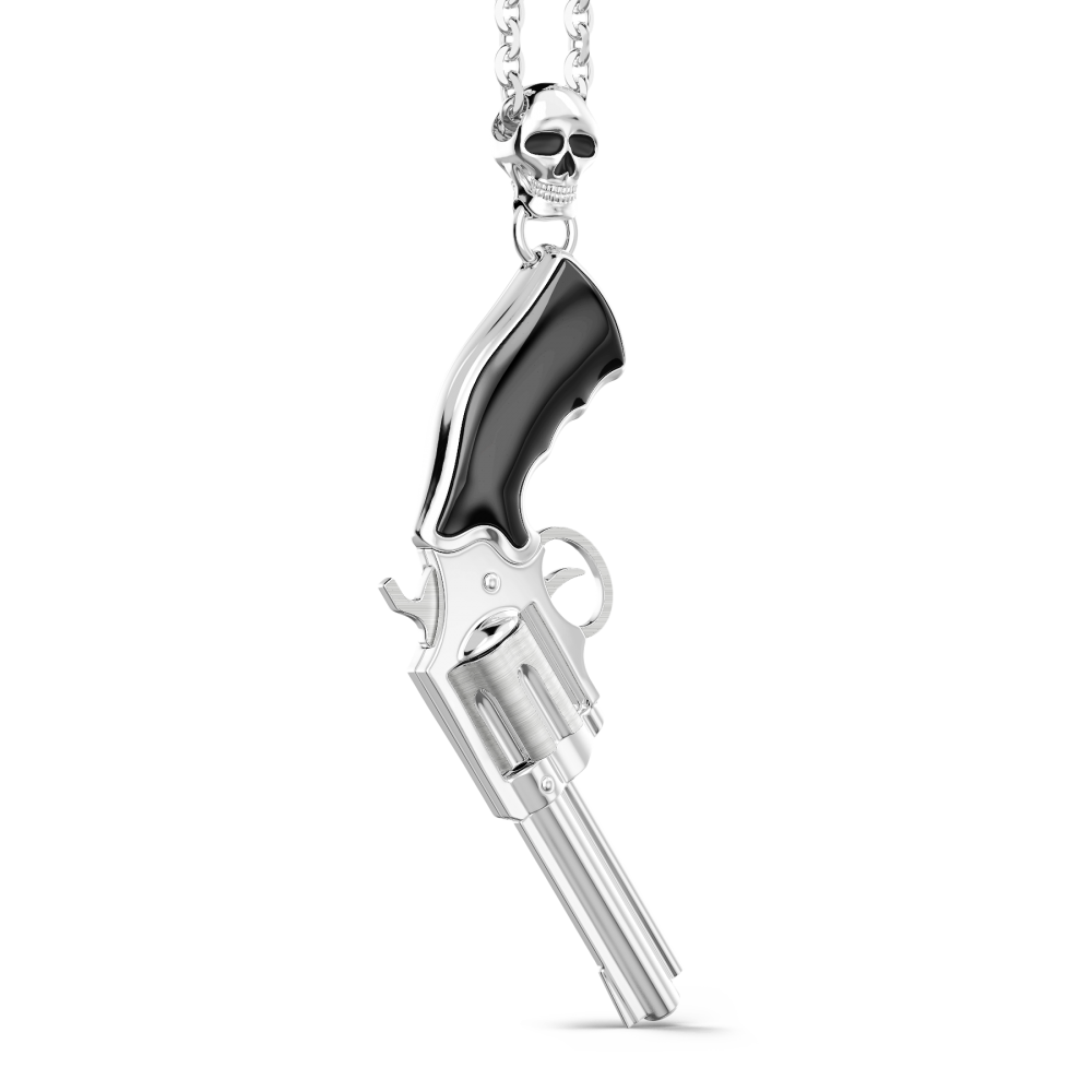 Zancan Collana Zancan In Argento Con Pendente A Pistola Revolver