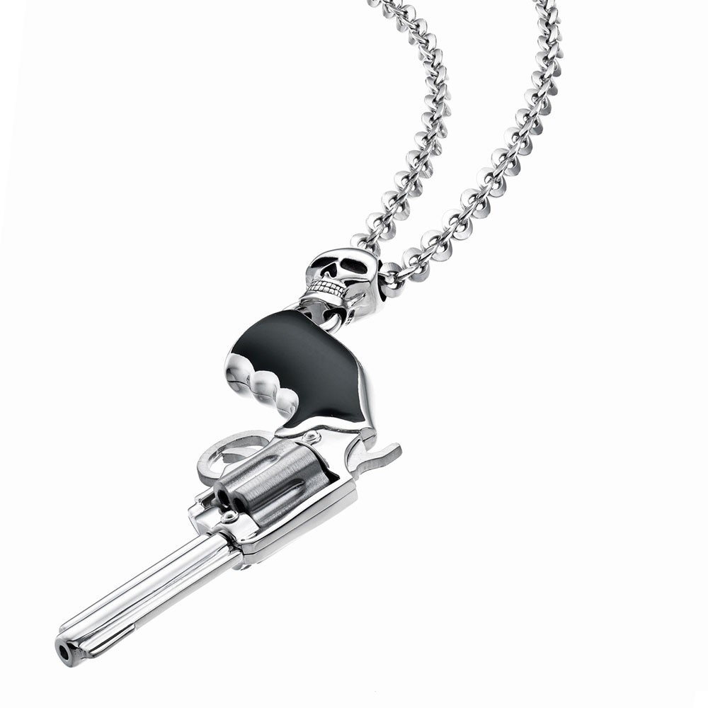 Zancan Collana Zancan In Argento Con Pendente A Pistola Revolver