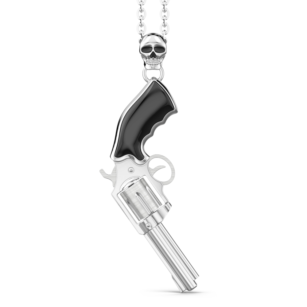 Zancan Collana Zancan in argento con pendente a pistola revolver