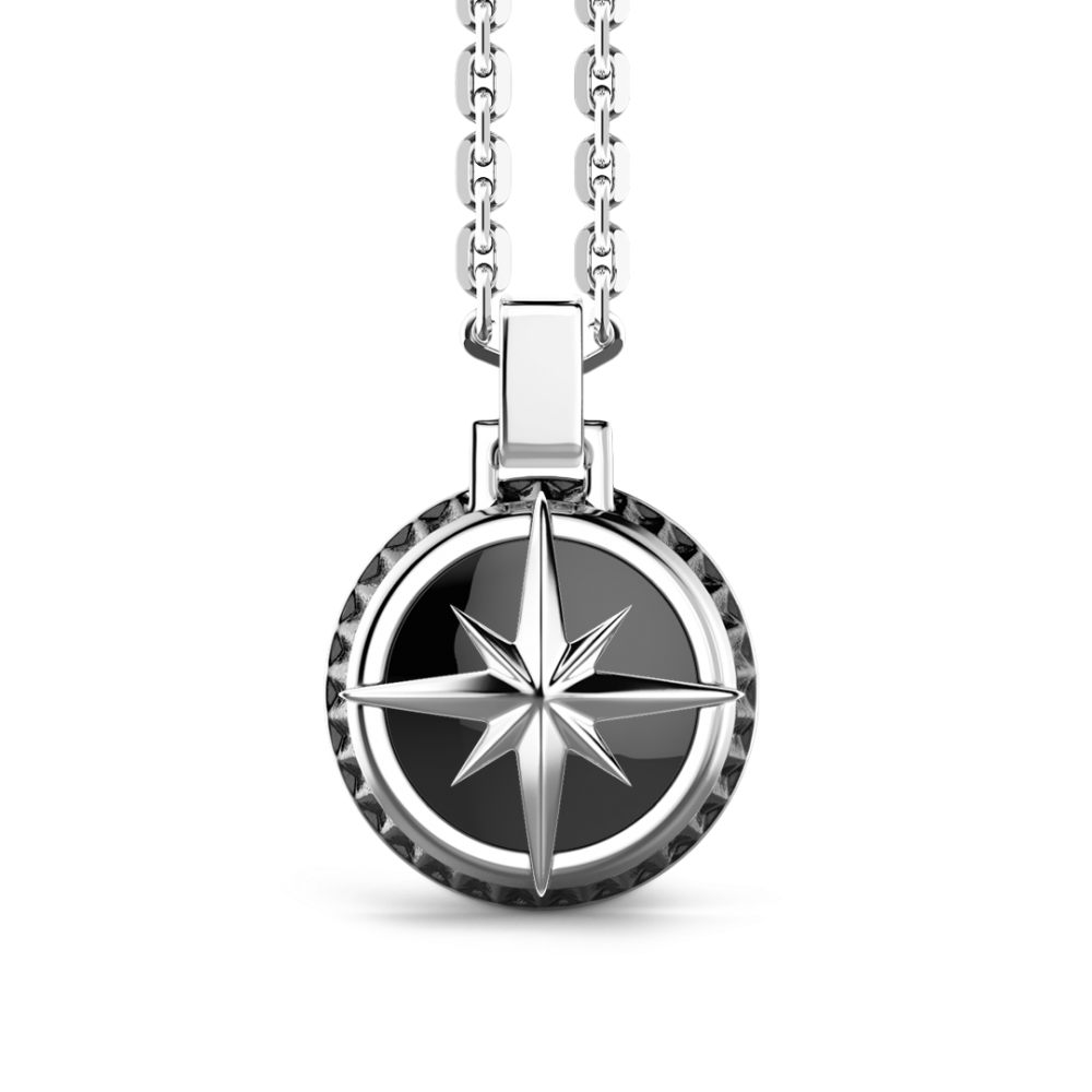 Zancan Collana Zancan in argento con pendente a rosa dei venti