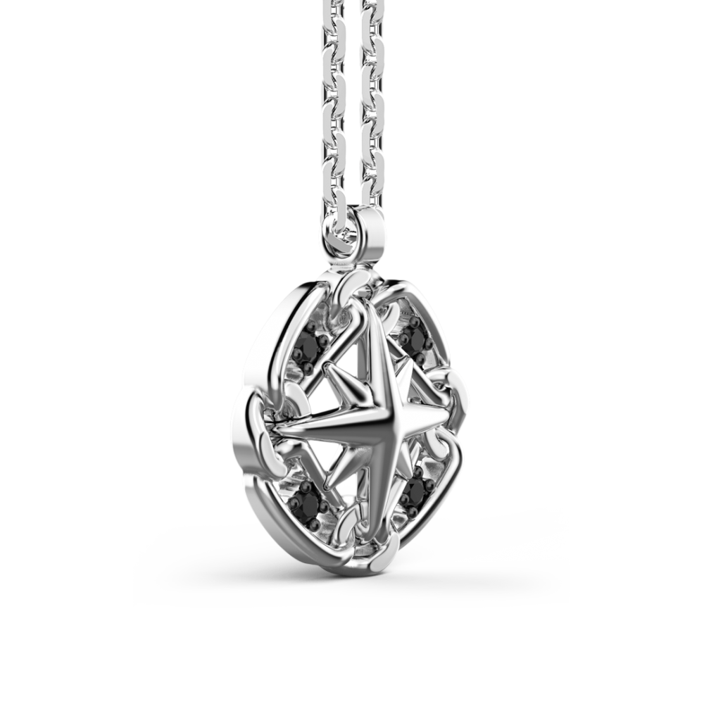 Zancan Collana Zancan In Argento Con Pendente A Rosa Dei Venti