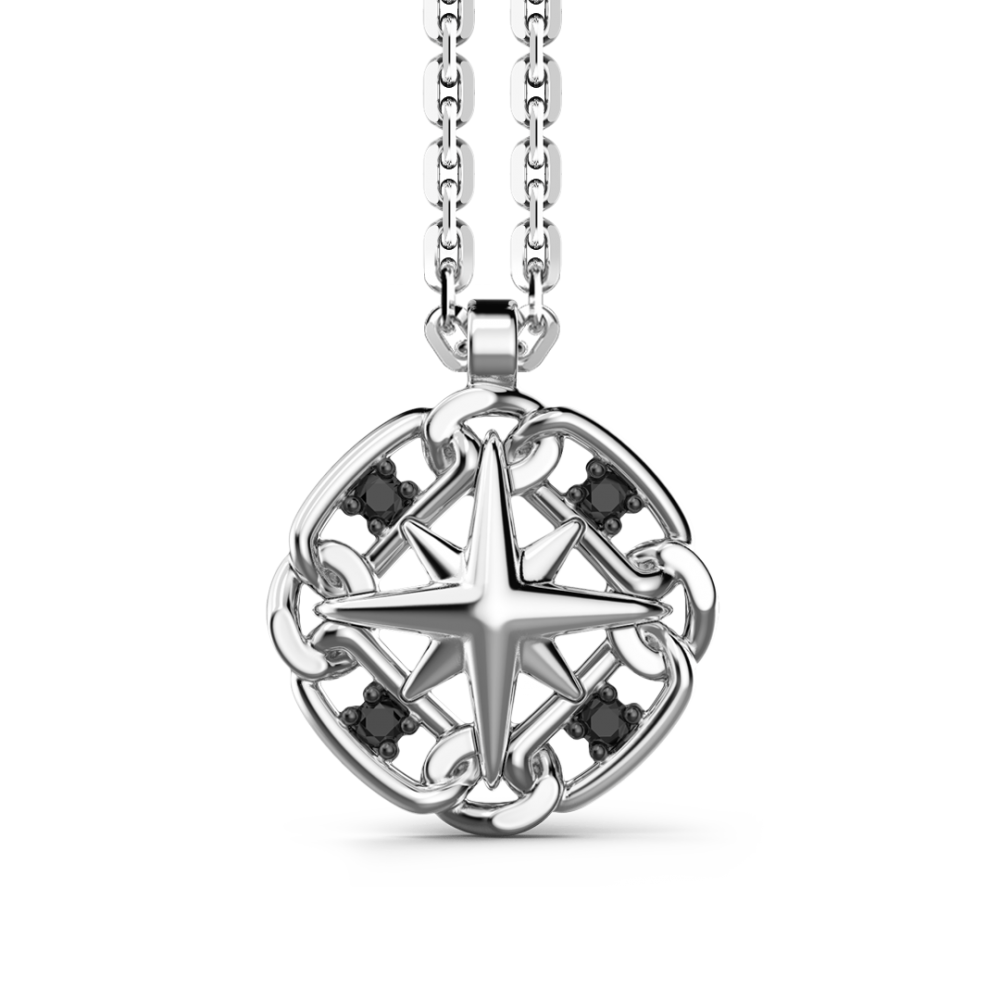 Zancan Collana Zancan in argento con pendente a rosa dei venti