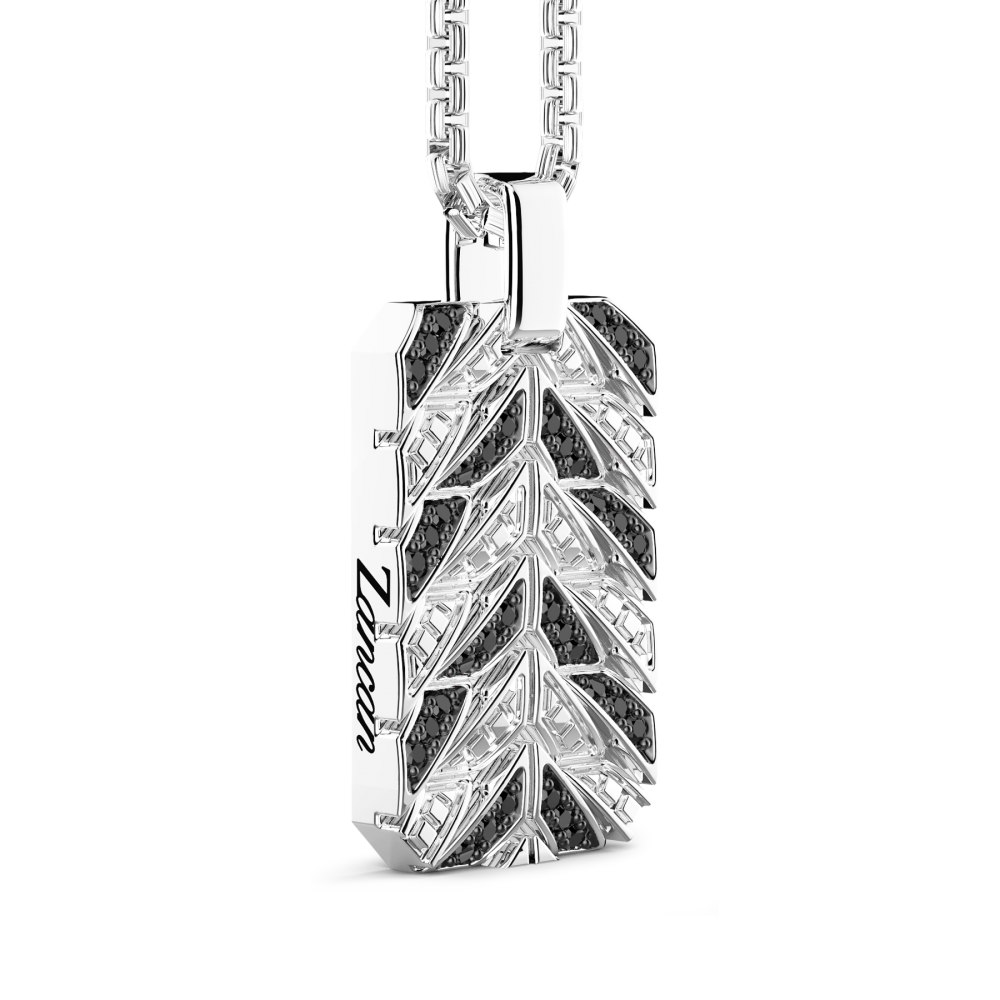 Zancan Collana Zancan In Argento Con Pendente A Targa E Pietre