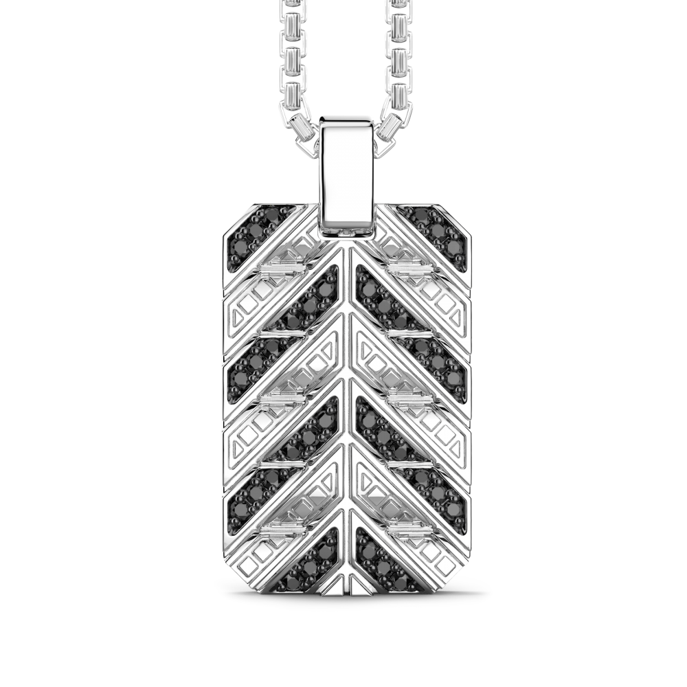 Zancan Collana Zancan in argento con pendente a targa e pietre