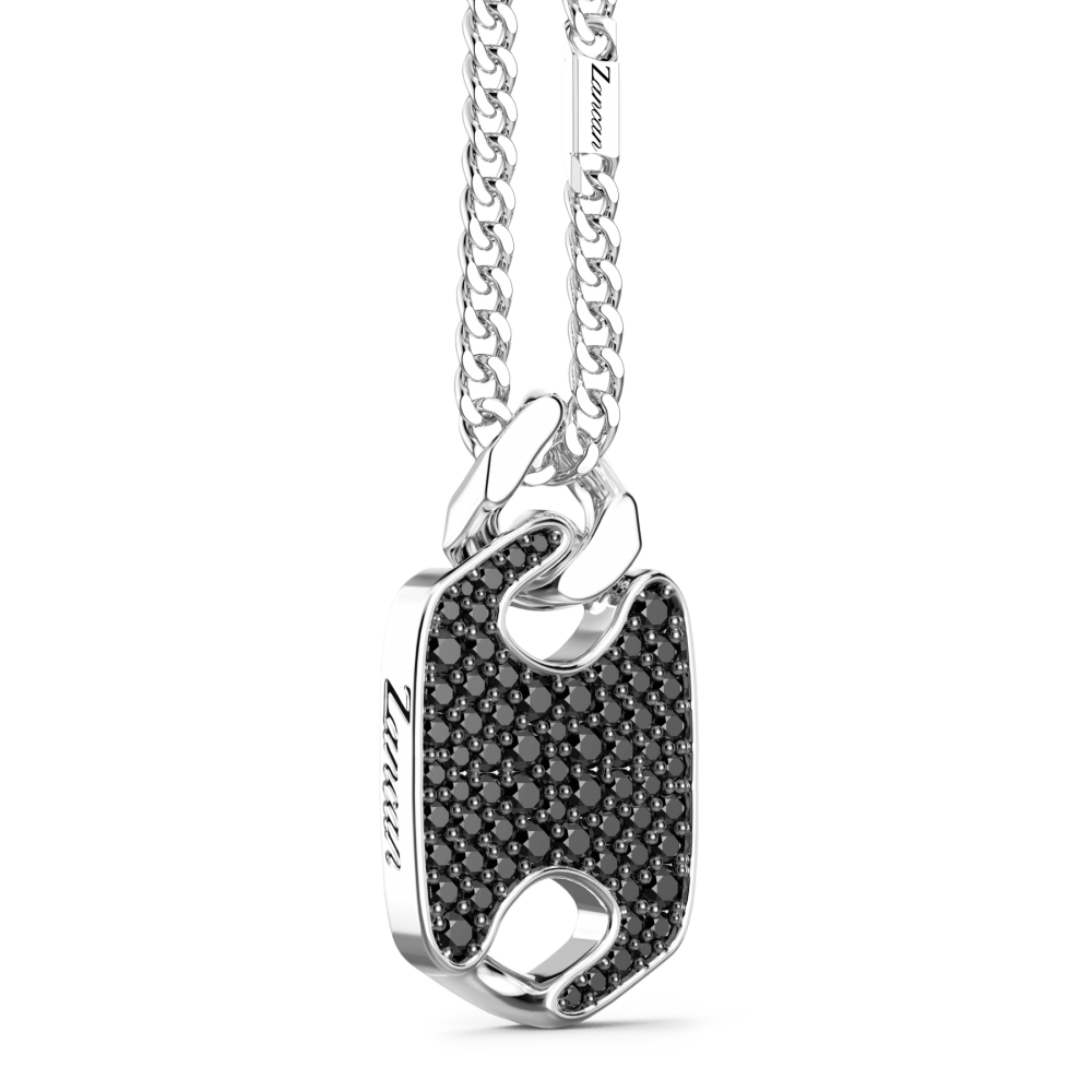 Zancan Collana Zancan In Argento Con Pendente A Targa E Pietre