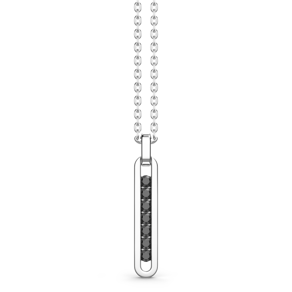 Zancan Collana Zancan In Argento Con Pendente A Targa E Pietre Nere