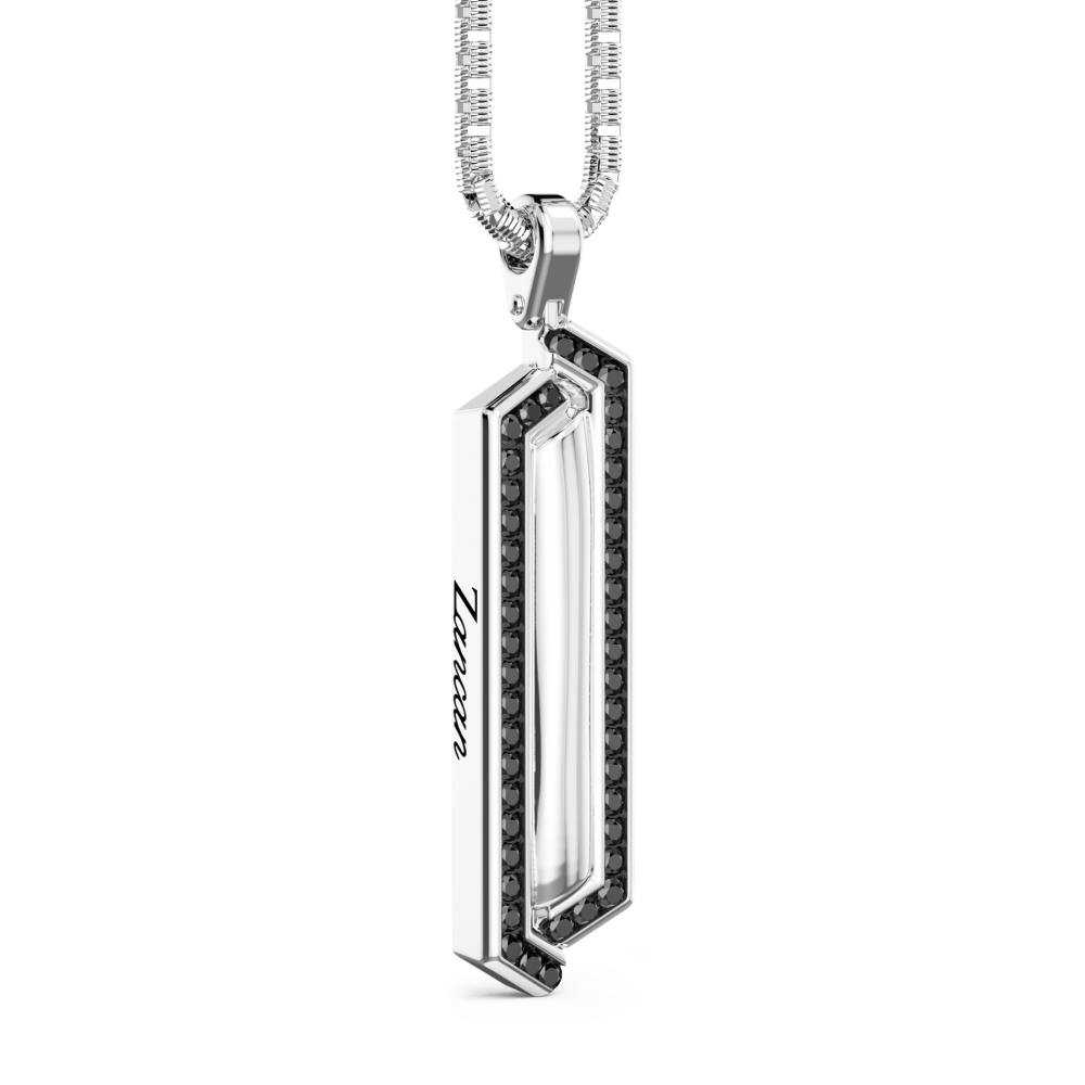 Zancan Collana Zancan In Argento Con Pendente A Targa E Pietre