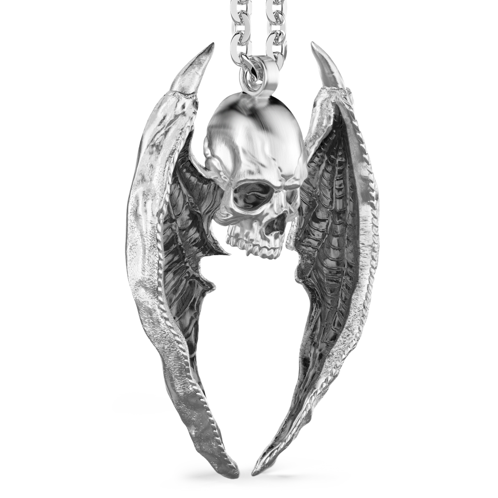 Zancan Collana Zancan In Argento Con Pendente A Teschio Alato