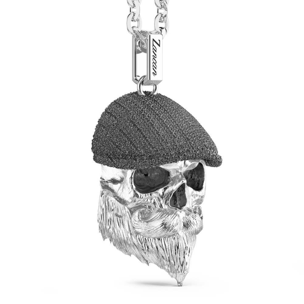 Zancan Collana Zancan In Argento Con Pendente A Teschio Con Coppola