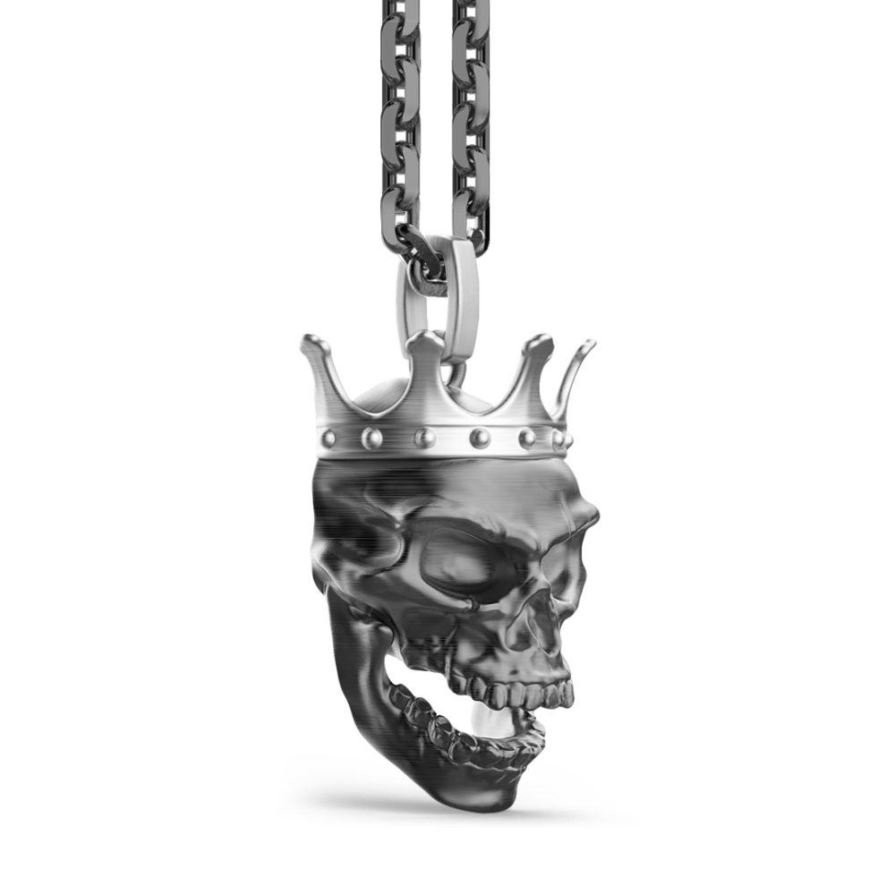 Zancan Collana Zancan In Argento Con Pendente A Teschio Con Corona