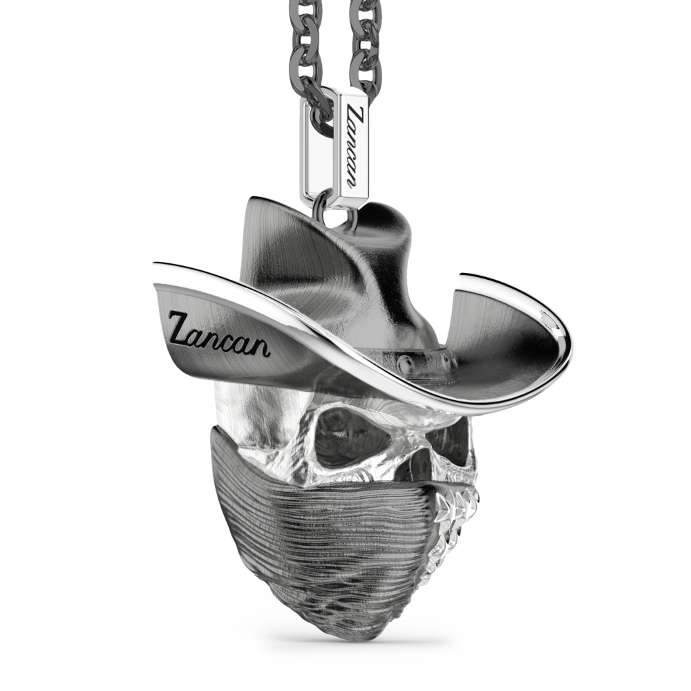 Zancan Collana Zancan In Argento Con Pendente A Teschio Cowbloy