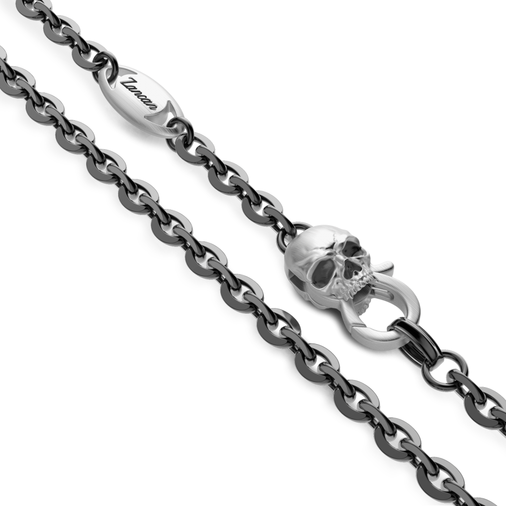 Zancan Collana Zancan In Argento Con Pendente A Teschio Cowbloy