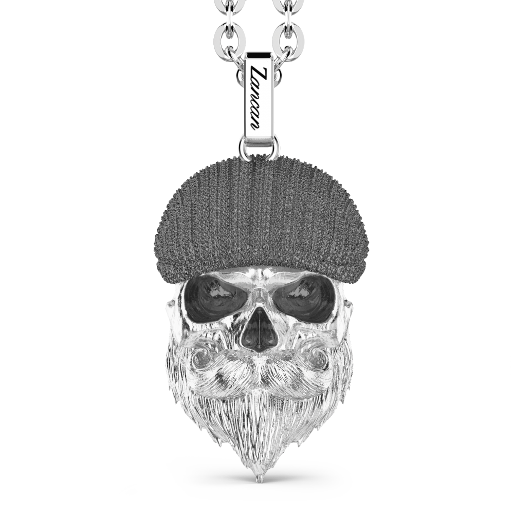Zancan Collana Zancan in argento con pendente a teschio con coppola