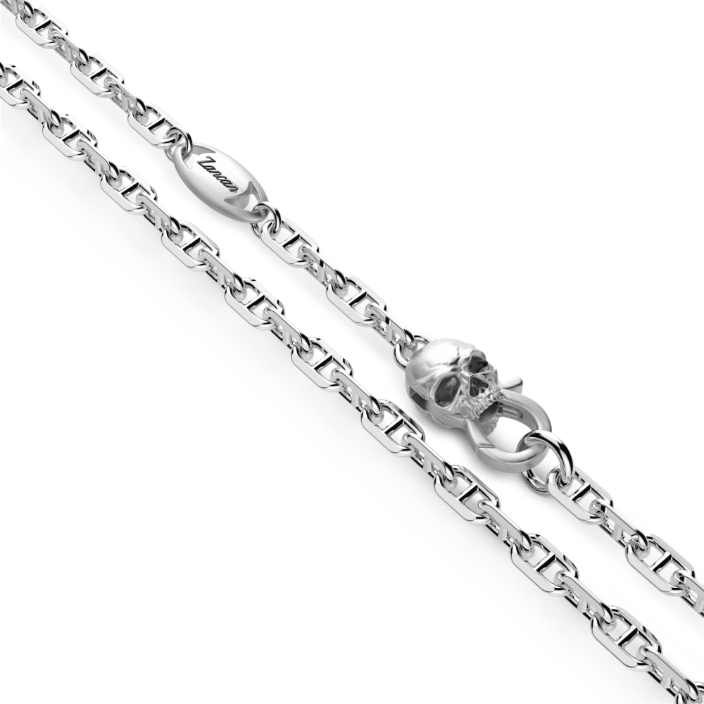 Zancan Collana Zancan In Argento Con Pendente A Teschio Militare