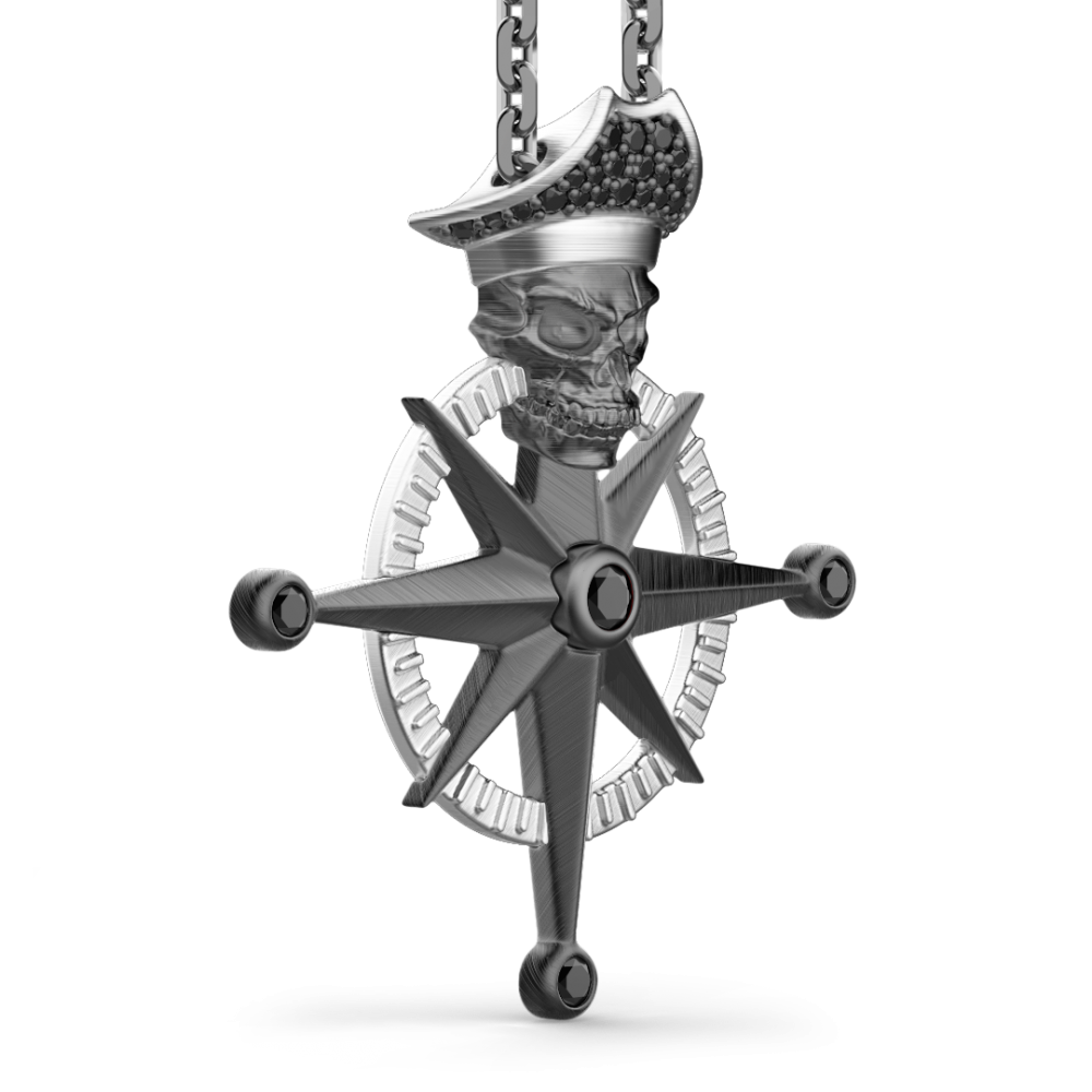 Zancan Collana Zancan In Argento Con Pendente A Teschio Pirata