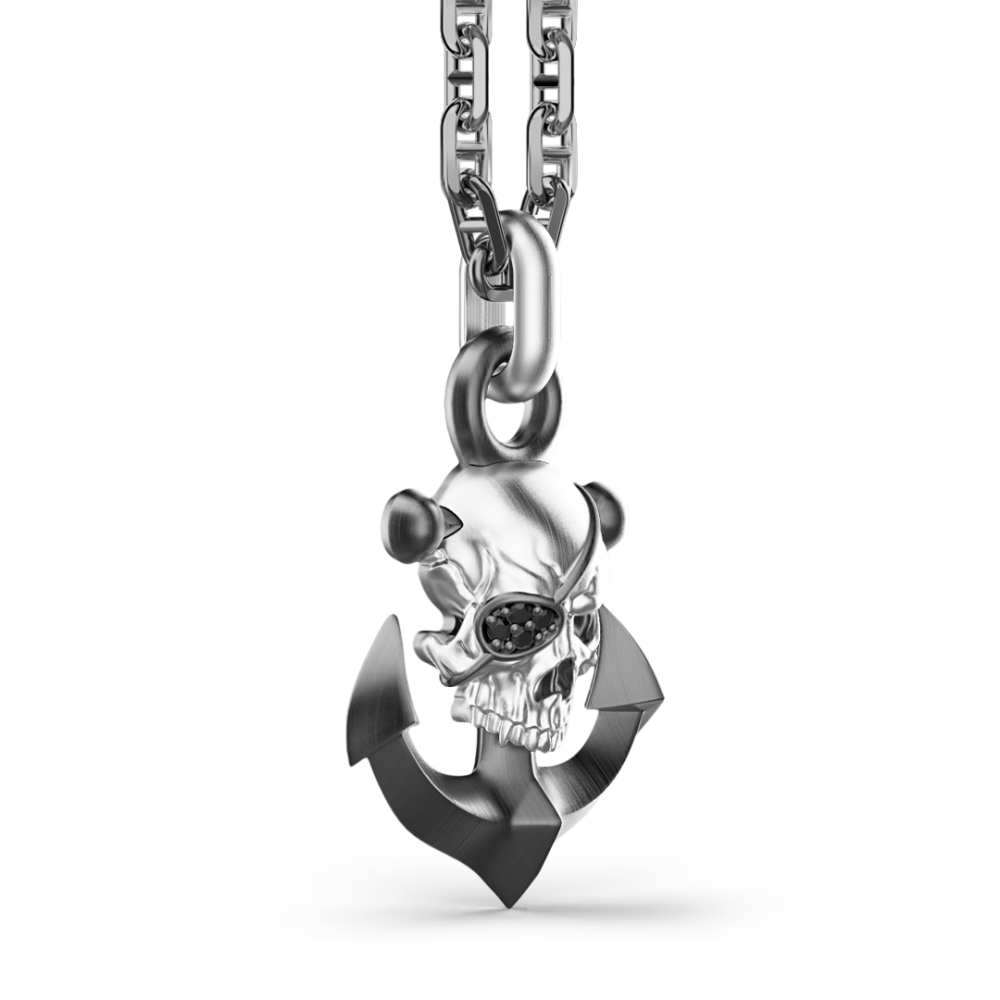 Zancan Collana Zancan In Argento Con Pendente A Teschio Pirata
