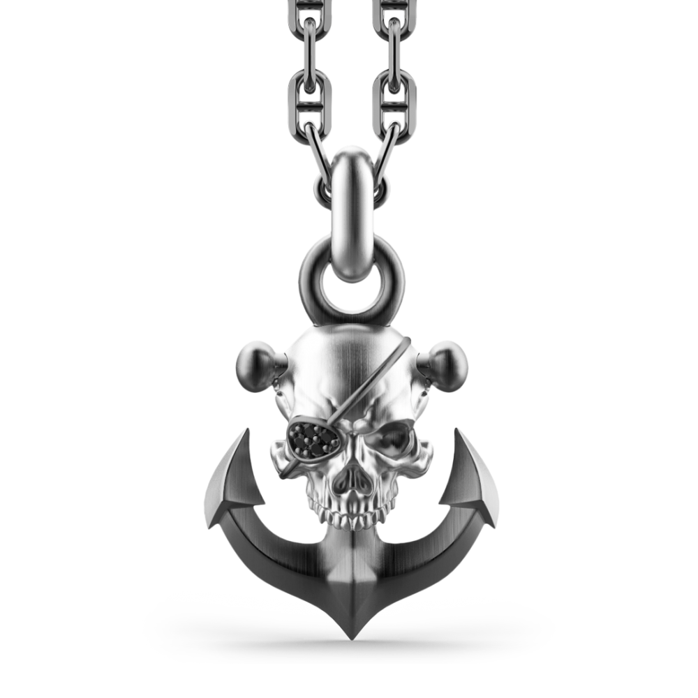 Zancan Collana Zancan in argento con pendente a teschio pirata