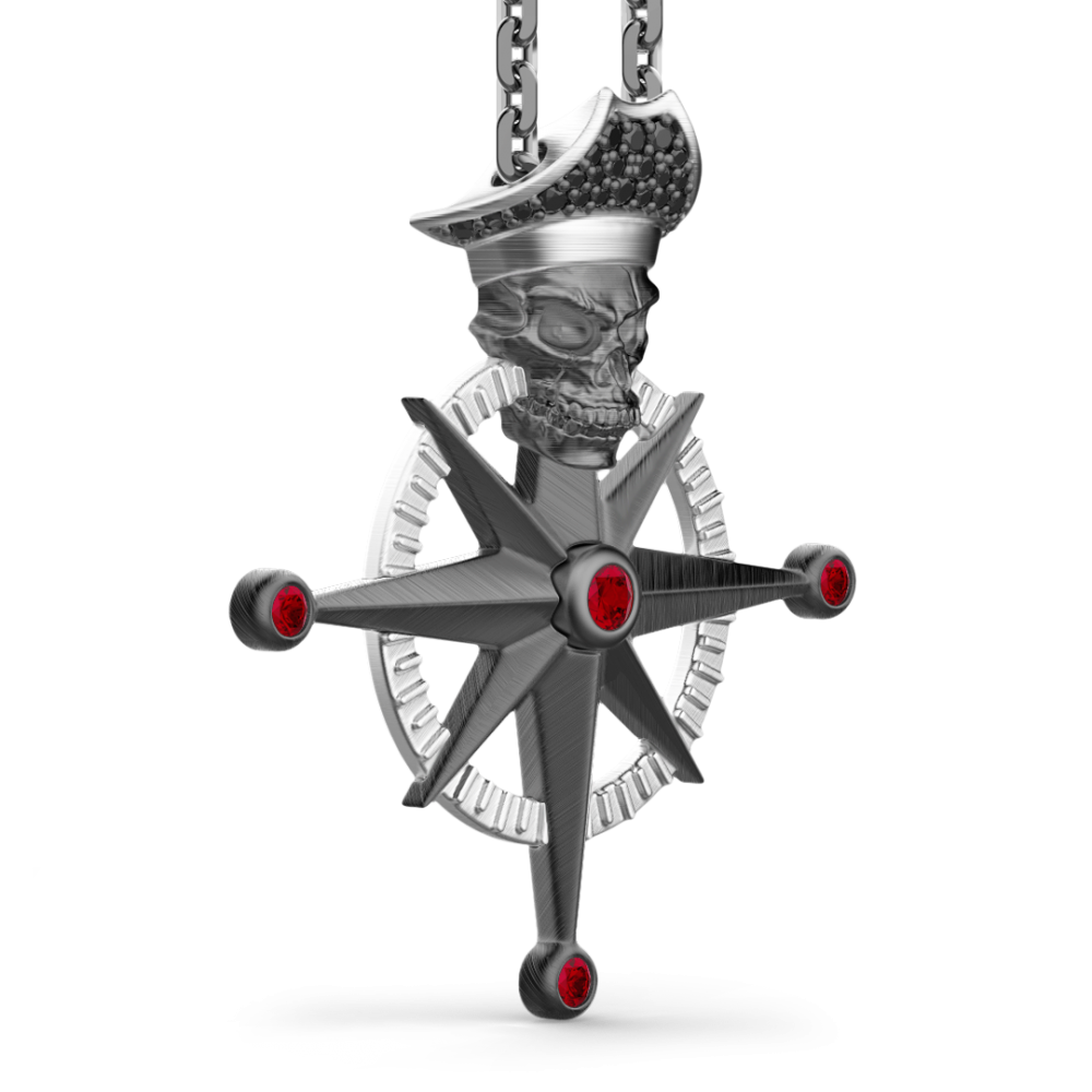 Zancan Collana Zancan In Argento Con Pendente A Teschio Pirata