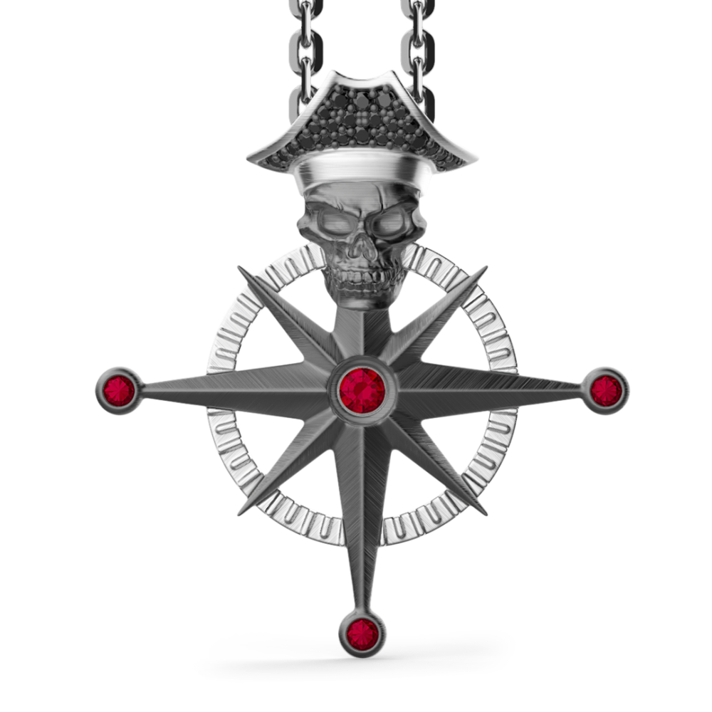 Zancan Collana Zancan in argento con pendente a teschio pirata