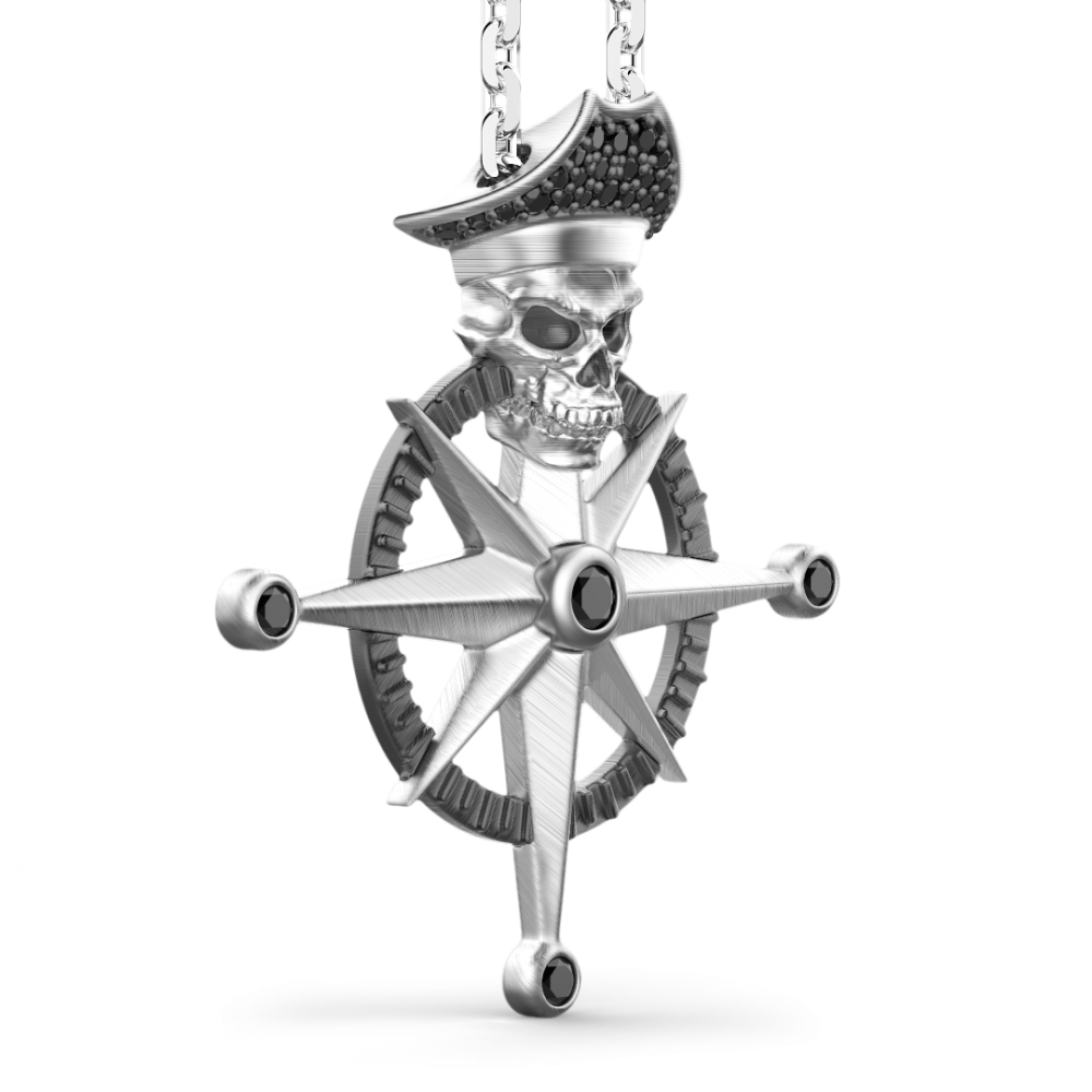 Zancan Collana Zancan In Argento Con Pendente A Teschio Pirata