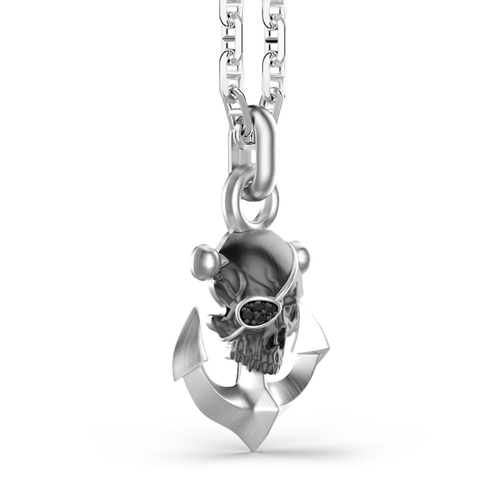 Zancan Collana Zancan In Argento Con Pendente A Teschio Pirata
