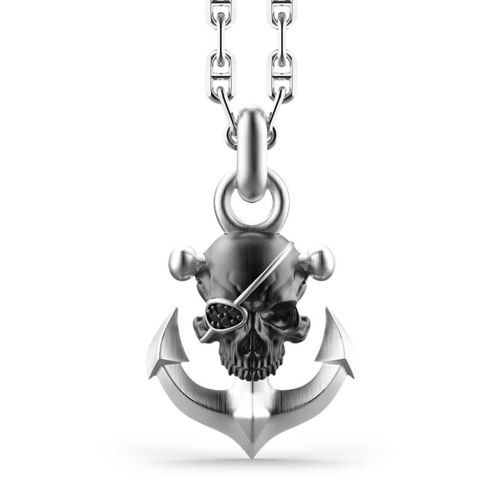 Zancan Collana Zancan in argento con pendente a teschio pirata