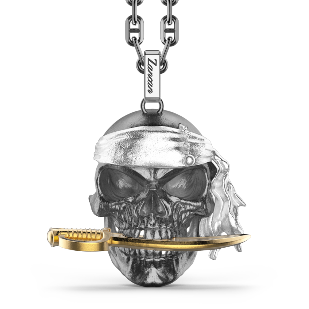 Zancan Collana Zancan in argento con pendente a teschio pirata