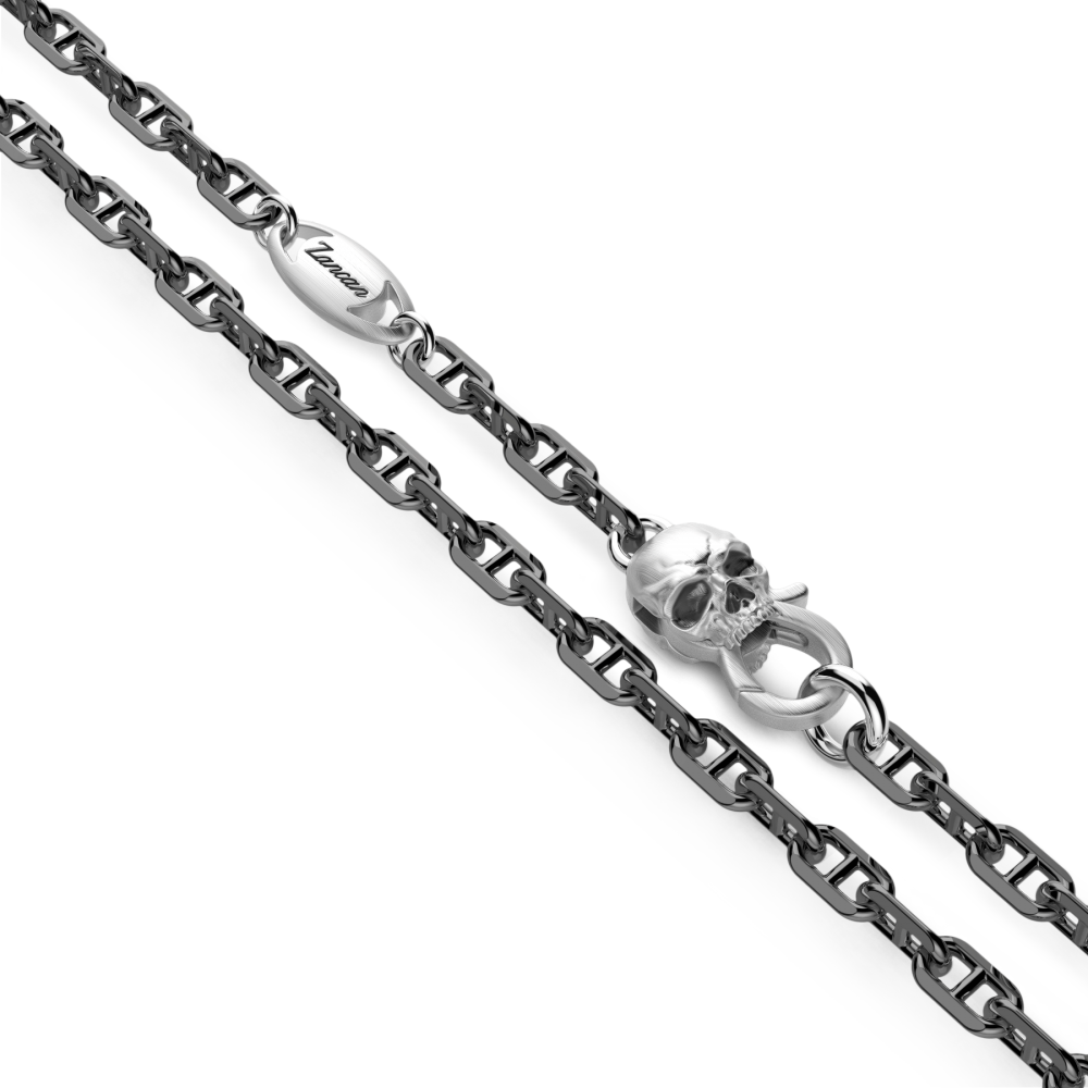 Zancan Collana Zancan In Argento Con Pendente A Teschio Spartano