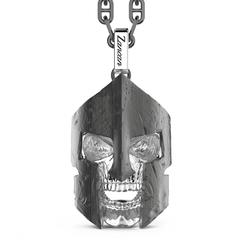 Zancan Collana Zancan in argento con pendente a teschio spartano