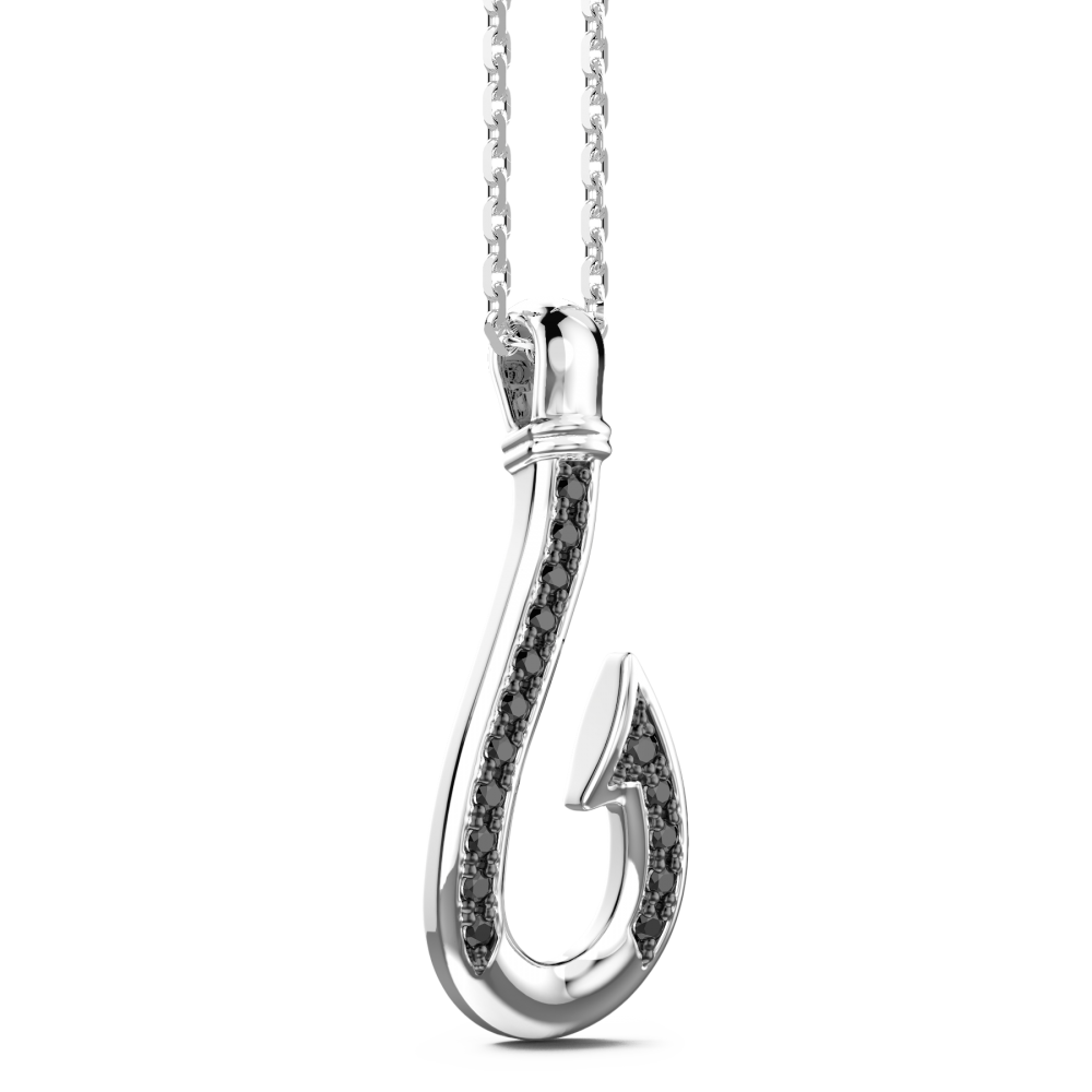 Zancan Collana Zancan In Argento Con Pendente Ad Amo Con Pietre Nere