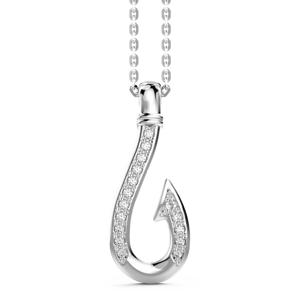 Zancan Collana Zancan in argento con pendente ad amo con pietre