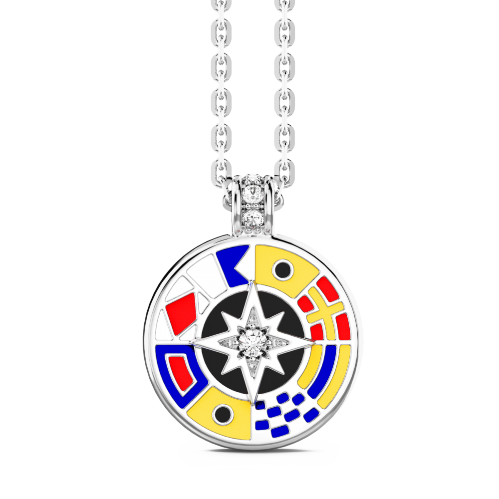 Zancan Collana Zancan in argento con pendente e dettagli smaltati