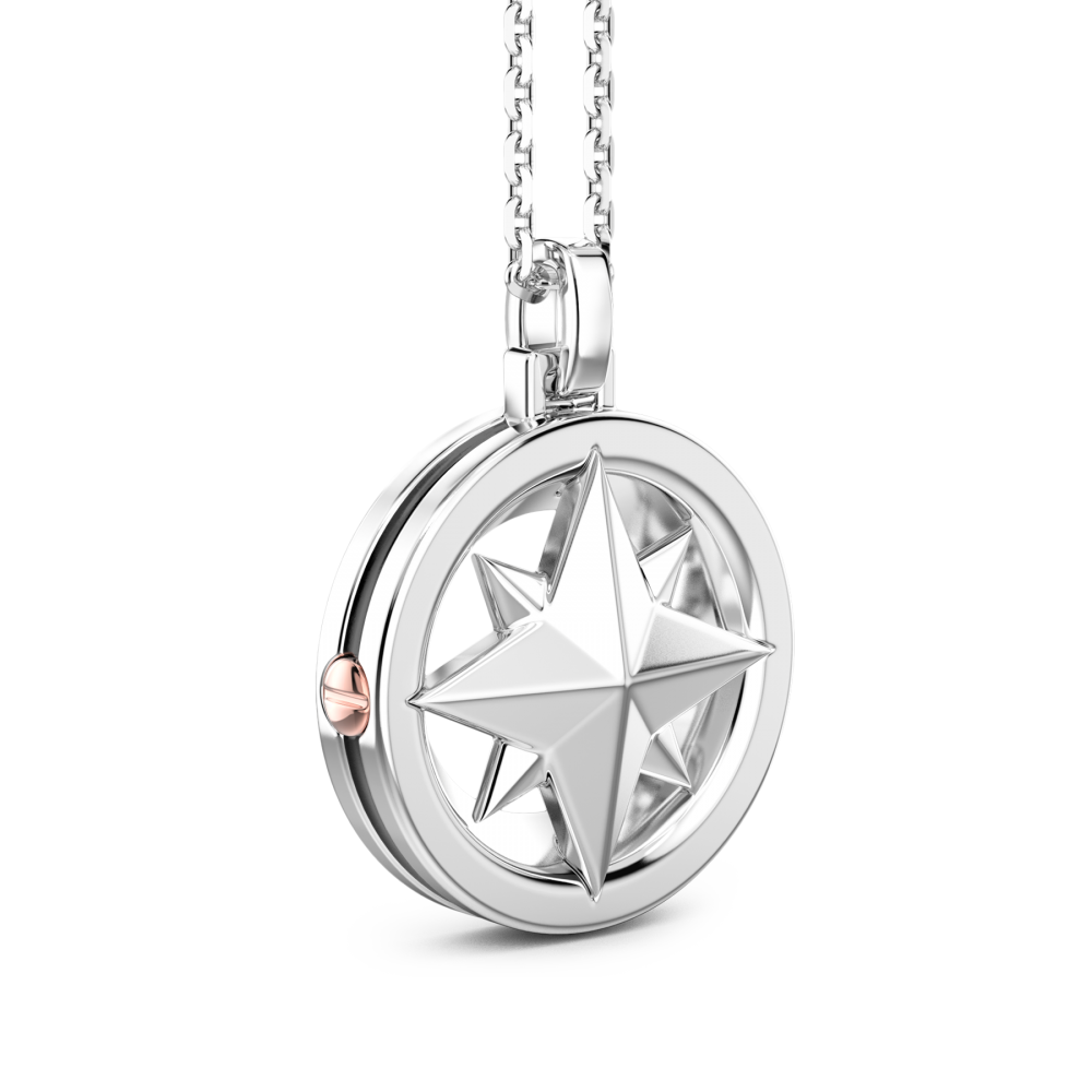 Zancan Collana Zancan In Argento Con Pendete A Rosa Dei Venti