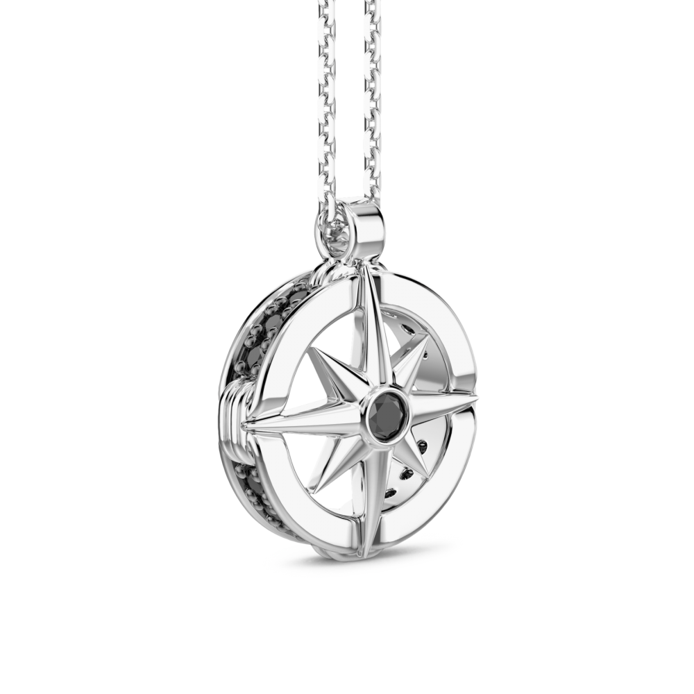 Zancan Collana Zancan In Argento Con Pendete A Rosa Dei Venti