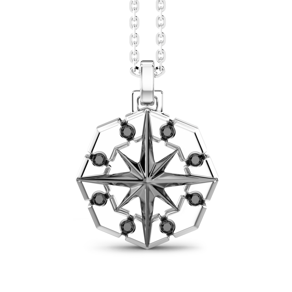 Zancan Collana Zancan in argento con pendete a rosa dei venti