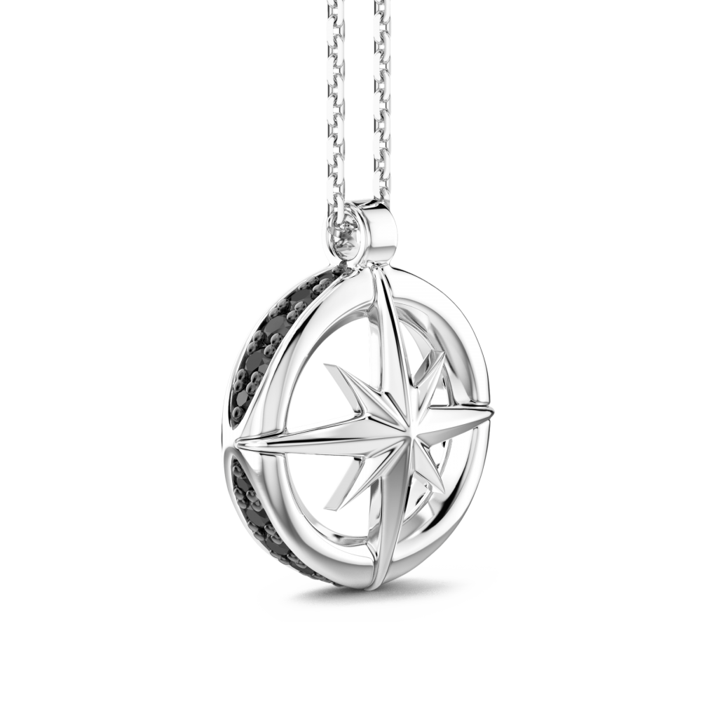 Zancan Collana Zancan In Argento Con Pendete A Rosa Dei Venti