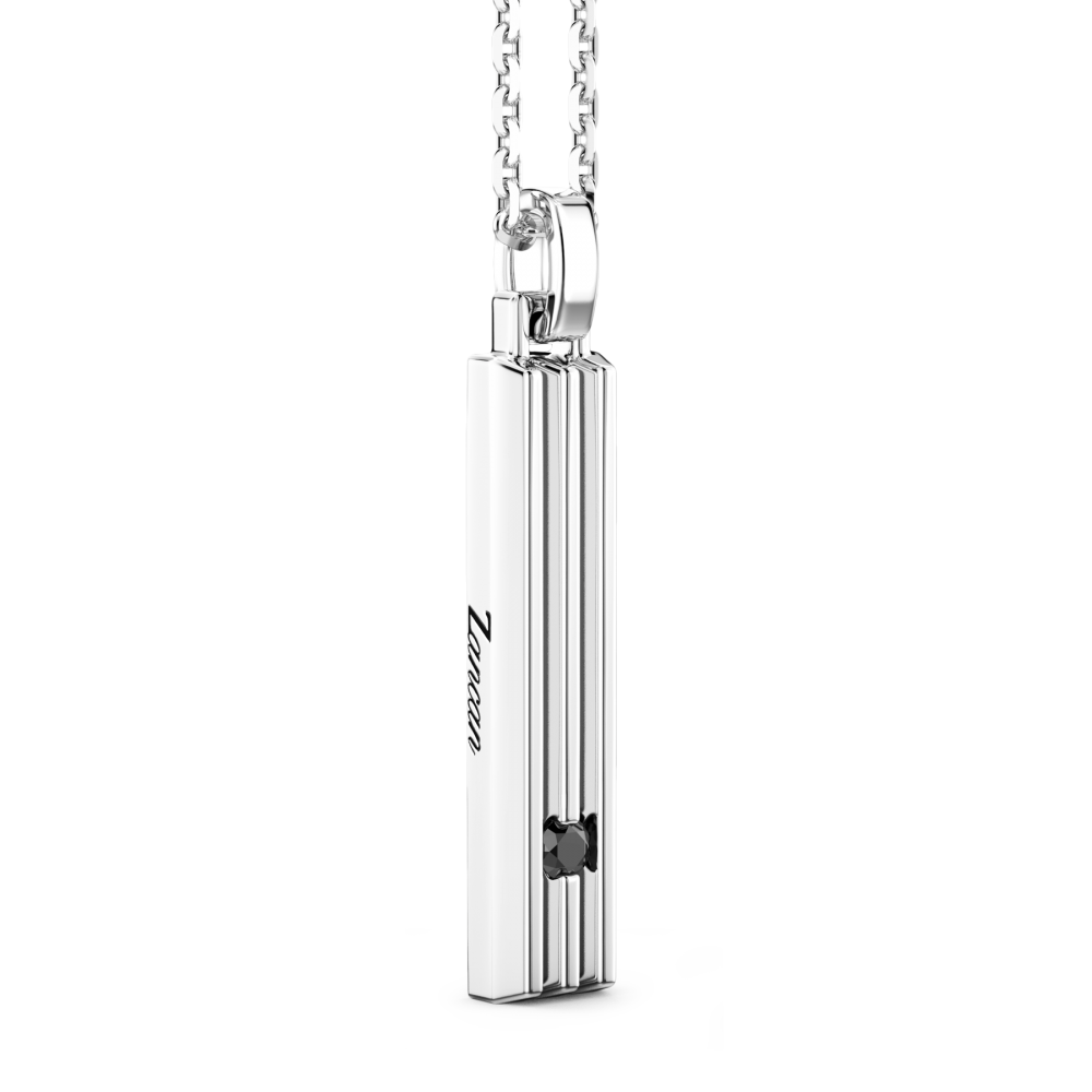 Zancan Collana Zancan In Argento Con Pendete A Targa Verticale