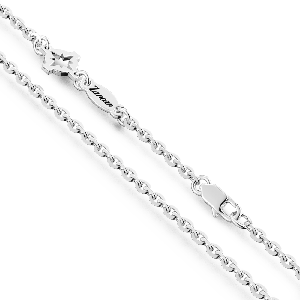 Zancan Collana Zancan In Argento Con Proiettile E Pietre Nere